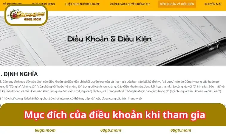 Mục đích của điều khoản khi tham gia